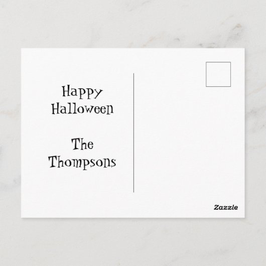 Spooky Black Cat op Picket Fence Briefkaart (Achterkant)