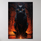 Spooky Black Cat Poster (Voorkant)
