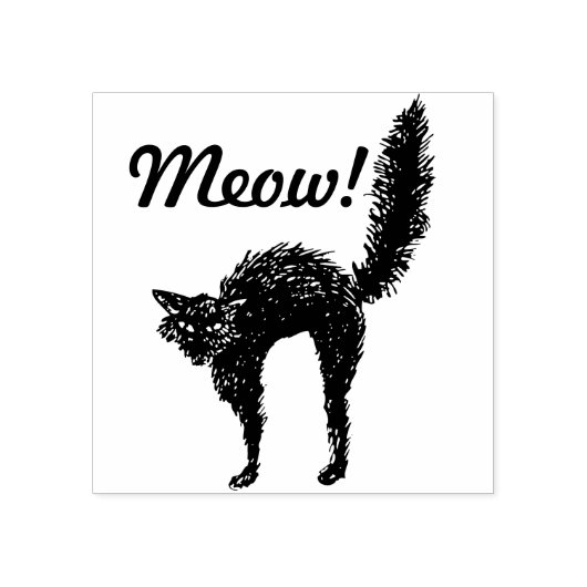 Spooky Black Cat Rubberstempel (Afrduk)