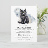Spooky Black Cat | Schattigee Witchy Halloween Par Kaart (Staand voorkant)
