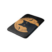 Spooky Black Cat Silhouette Halloween Badmat (Gekanteld)