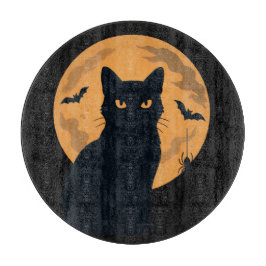 Spooky Black Cat Silhouette Halloween Charcuterie Snijplank