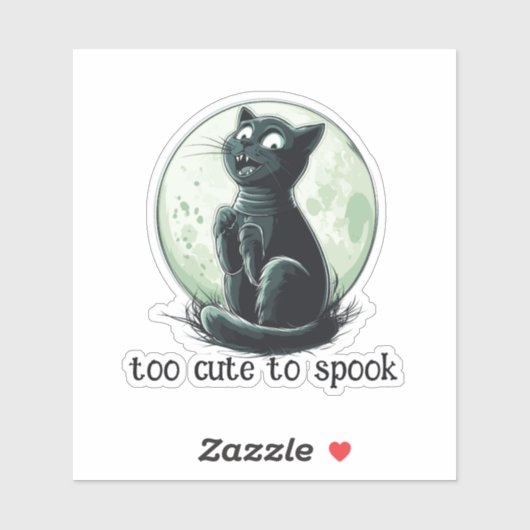 Spooky Black Cat Sticker (Vel)
