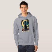 Spooky Black Cat Tarot Kaart Hoodie (Voorkant volledig)