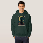 Spooky Black Cat Tarot Kaart Hoodie (Voorkant volledig)