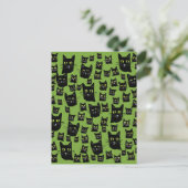 Spooky Black Cats Briefkaart (Staand voorkant)