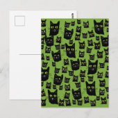 Spooky Black Cats Briefkaart (Voorkant / Achterkant)