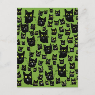Spooky Black Cats Briefkaart