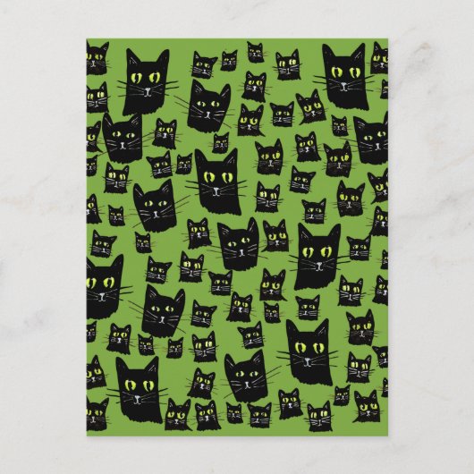Spooky Black Cats Briefkaart (Voorkant)