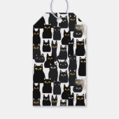 Spooky Black Cats Custom Name Happy Halloween Cadeaulabel (Achterkant)