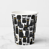 Spooky Black Cats Custom Name Happy Halloween Papieren Bekers (Achterkant)