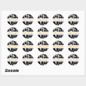 Spooky Black Cats Custom Name Happy Halloween Ronde Sticker (Vel)