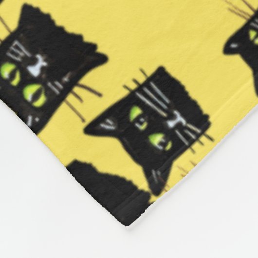 Spooky Black Cats Fleece Deken (Hoek)