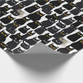 Spooky Black Cats Halloween Cadeaupapier (Hoek)
