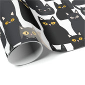 Spooky Black Cats Halloween Cadeaupapier (Rol Hoek)