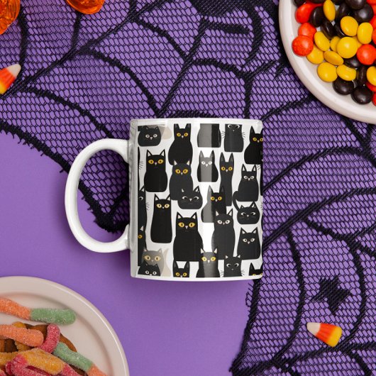Spooky Black Cats Halloween Mok