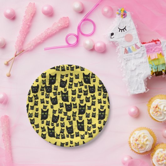 Spooky Black Cats Papieren Bordje (Feest)