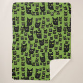 Spooky Black Cats Sherpa Deken (Voorkant)