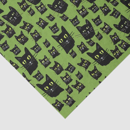 Spooky Black Cats Tissuepapier (Detail)