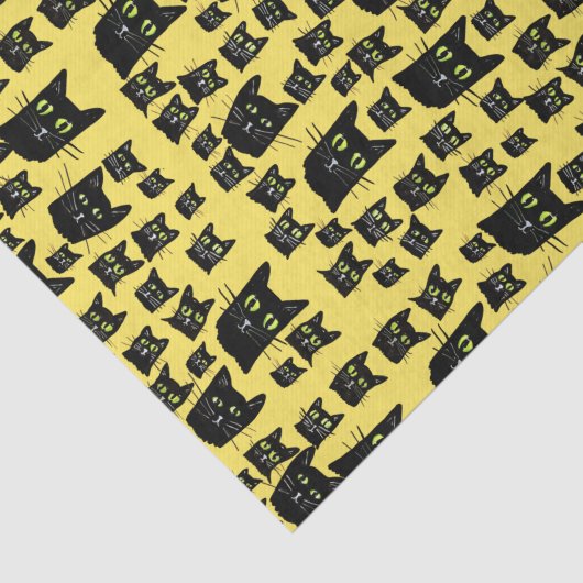 Spooky Black Cats Tissuepapier (Detail)