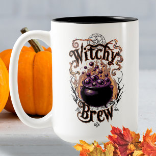 Spooky Black Cauldron Halloween Witches Brew Tweekleurige Koffiemok