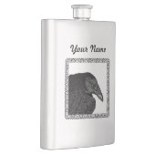 Spooky Black Crow Raven Face Heupfles (Rechts)