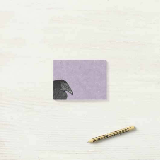 Spooky Black Crow Raven Face Post-it® Notes (Op bureau)