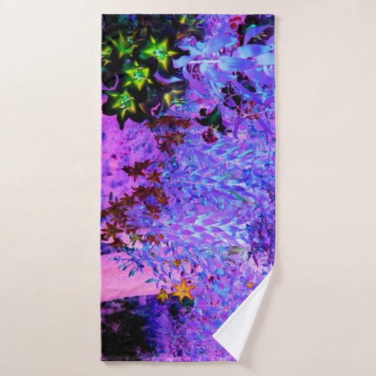 Spooky Black en Crimson Lily Garden Landscape Badhanddoek (Badhanddoek)