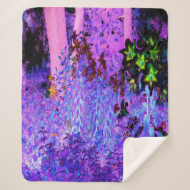 Spooky Black en Crimson Lily Garden Landscape Sherpa Deken