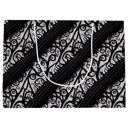 Spooky Black en White Gothic kerstcadeautas Groot Cadeauzakje (Achterkant)