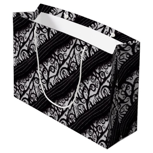 Spooky Black en White Gothic kerstcadeautas Groot Cadeauzakje (Achterkant Gekanteld)
