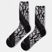 Spooky Black en White Gothic kerstsokken Sokken (Links)