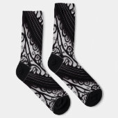 Spooky Black en White Gothic kerstsokken Sokken (Rechts)