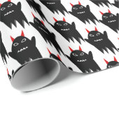 Spooky Black Ghost met rode paarden Cadeaupapier (Rol Hoek)