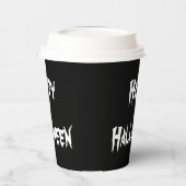 Spooky Black Happy Halloween Paper Cup Papieren Bekers (Links)
