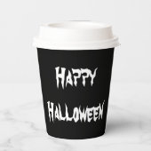 Spooky Black Happy Halloween Paper Cup Papieren Bekers (Achterkant)