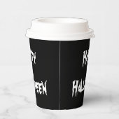 Spooky Black Happy Halloween Paper Cup Papieren Bekers (Rechts)