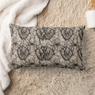Spooky Black Lace Spider Web Naadloos Patroon - Kussen