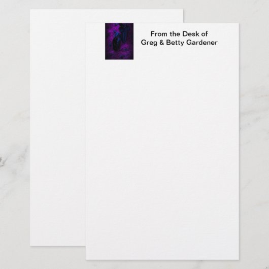 Spooky Black Material Roos, Black Spiers Briefpapier (Voorkant / Achterkant)