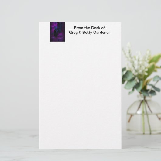 Spooky Black Material Roos, Black Spiers Briefpapier (Staand voorkant)