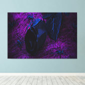 Spooky Black Material Roos, Black Spiers Canvas Afdruk (Insitu (Houten vloer))