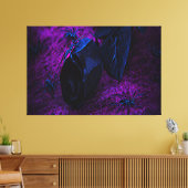 Spooky Black Material Roos, Black Spiers Canvas Afdruk (Insitu (Woonkamer))