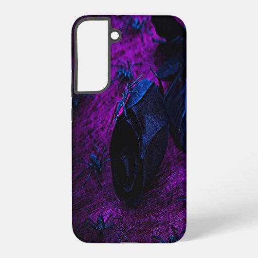 Spooky Black Material Roos, Black Spiers Samsung Galaxy Hoesje (Achterkant)