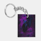 Spooky Black Material Roos, Black Spiers Sleutelhanger (Voorkant Links)