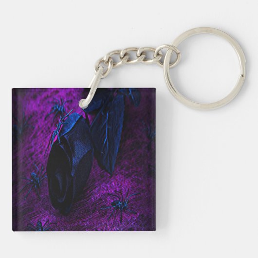 Spooky Black Material Roos, Black Spiers Sleutelhanger (Achterkant)