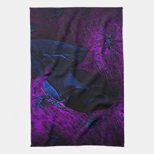 Spooky Black Material Roos, Black Spiers Theedoek (Verticaal)