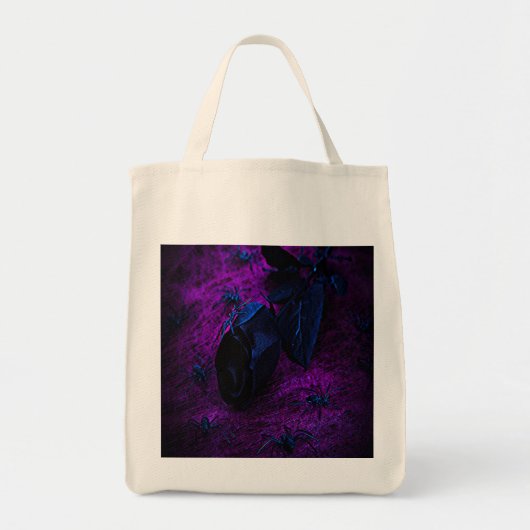 Spooky Black Material Roos, Black Spiers Tote Bag (Voorkant)