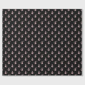 Spooky Black & Pink Witch Wrapping Paper Roll Cadeaupapier (Vlak)