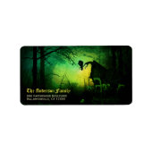 Spooky Black Raven Halloween Retouradres Etiket (Voorkant)