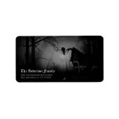 Spooky Black Raven Halloween Retouradres Etiket (Voorkant)